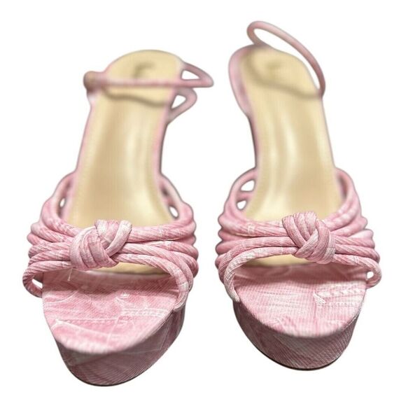 SHEIN Pink Platform Block Heel Sandals Ankle Strap Y2K Barbiecore Party Size 11 - Picture 4 of 10